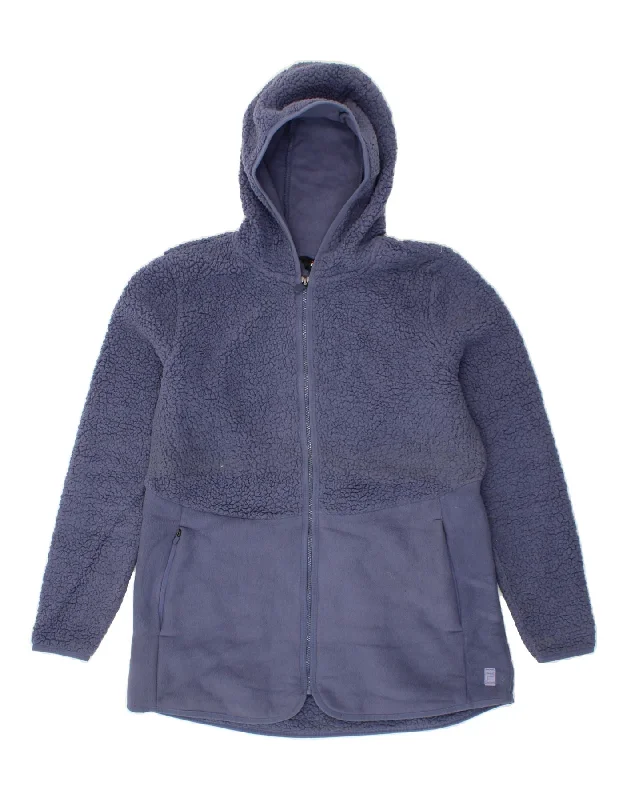 FILA Womens Hooded Fleece Jacket UK 16 Large Blue Polyester Sporty Women's Athleisure 