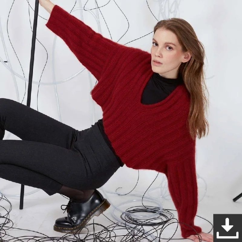 Cropped Sweater Strickanleitung - Lang Yarns (PDF) Laid - back Women's Vibe