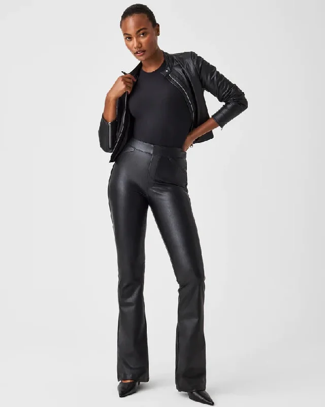 SPANX Leather Like Flare - LUXE BLACK Refined Women's Velvet