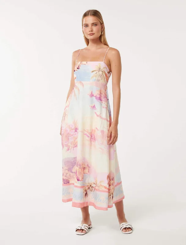 Joanne Linen Midi Dress Classic Women's Tweed