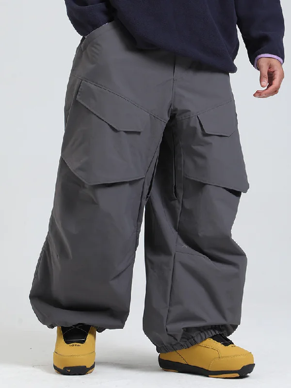 Men's Gsou Snow Urban Slope KneeFlex Cargo Pockets Baggy Snow Pants Athletic Women's High - 