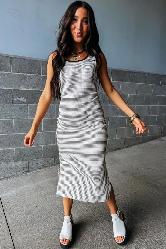 Landry Striped Midi Dress Gym