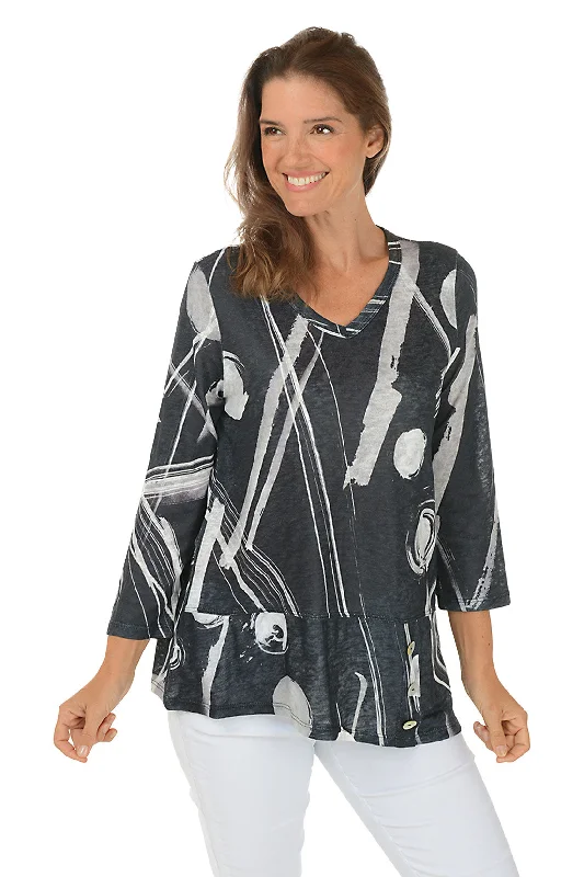 Bimba Button-Hem V-Neck Top Sharp Women's Italian