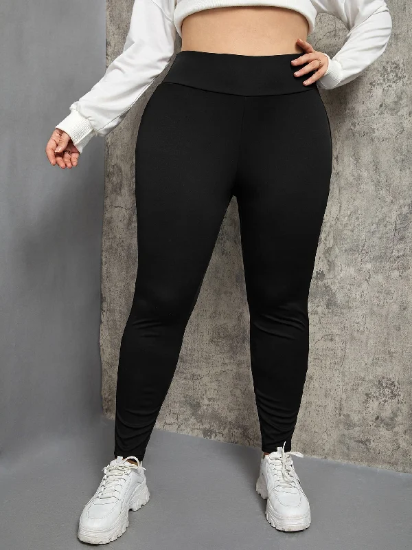 Plain Long Plus Size Leggings Cool Women's Skate