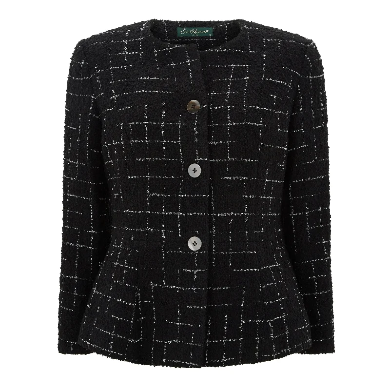 Hazel Tailored Glitter Check Wool Jacket Business