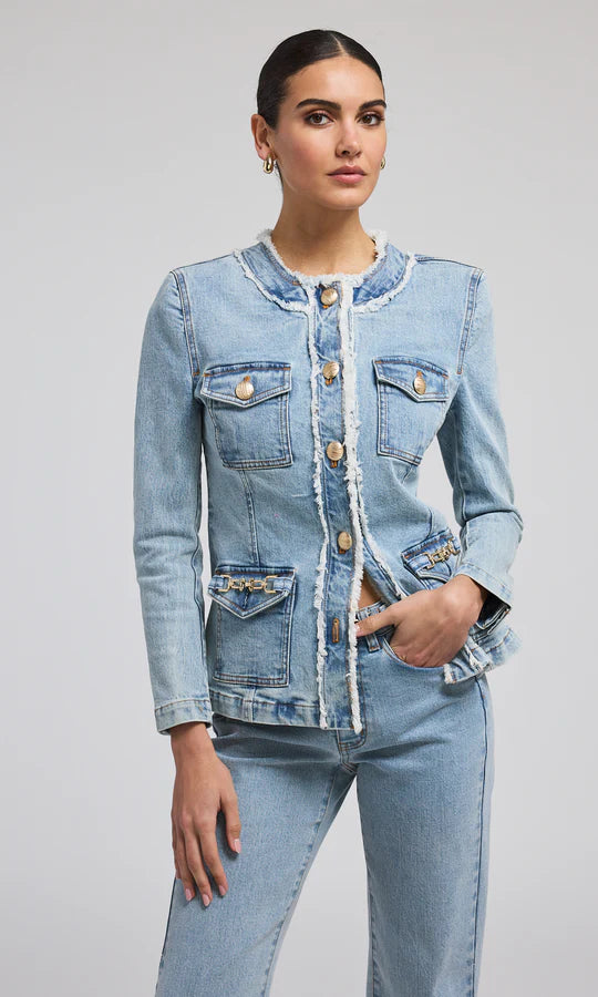 Larsa Denim Jacket Geometric