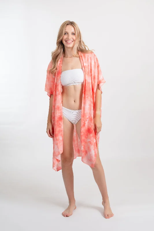 Aquarelle Tie Dye Printed Beach Kimono Elegant Women's 