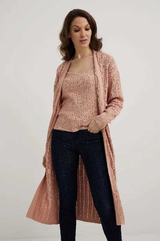 emproved Long Cardigan P2230-OROS Old Rose Cool Women's Skate