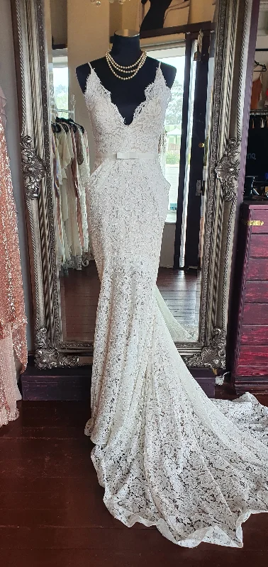 Gemy Maalouf Lace Trumpet Gown Modern Women's Tech