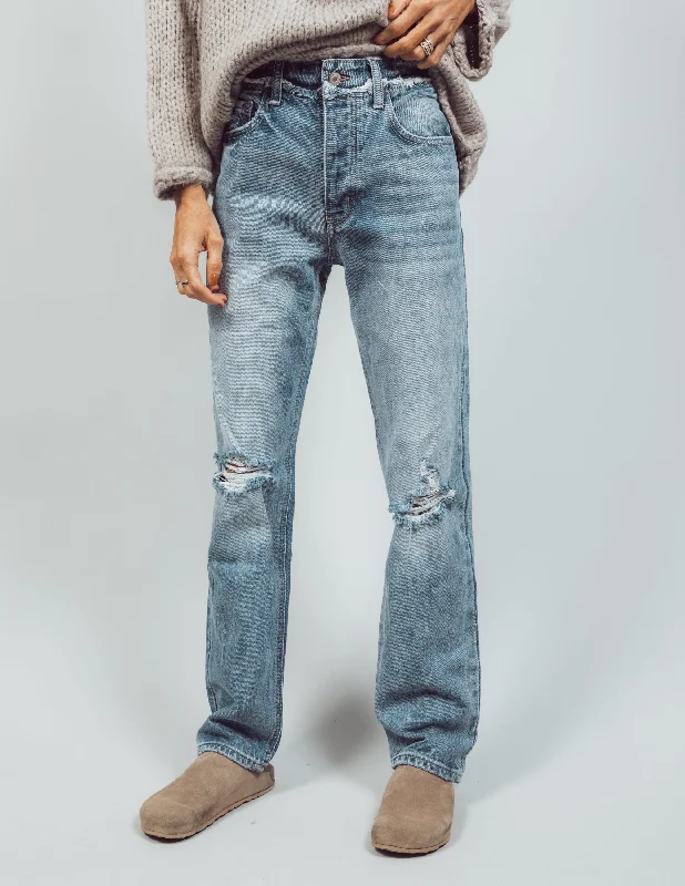 Lavelle Distressed Straight Denim Street