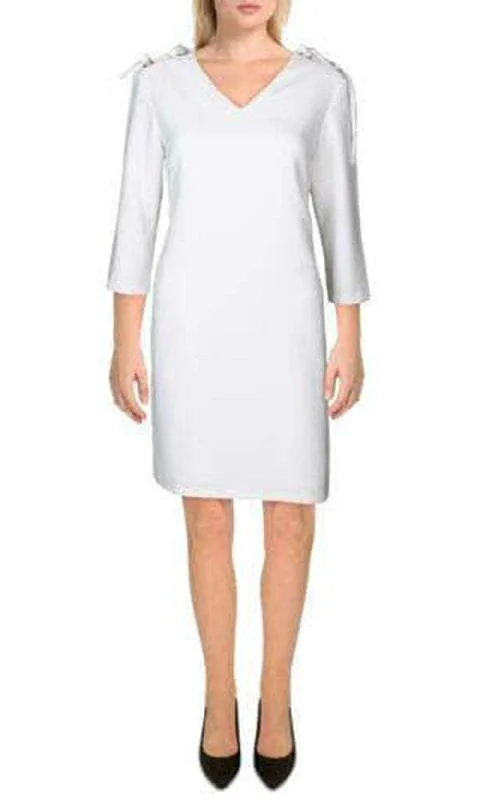 T Tahari THF99014 - Quarter Sleeved Slip On Short Dress Earthy Women's 