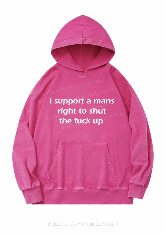 I Support A Mans Right Y2K Washed Hoodie Cherrykitten Earthy Women's 