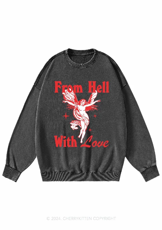 From Hell With Love Y2K Washed Sweatshirts Cherrykitten Vacation