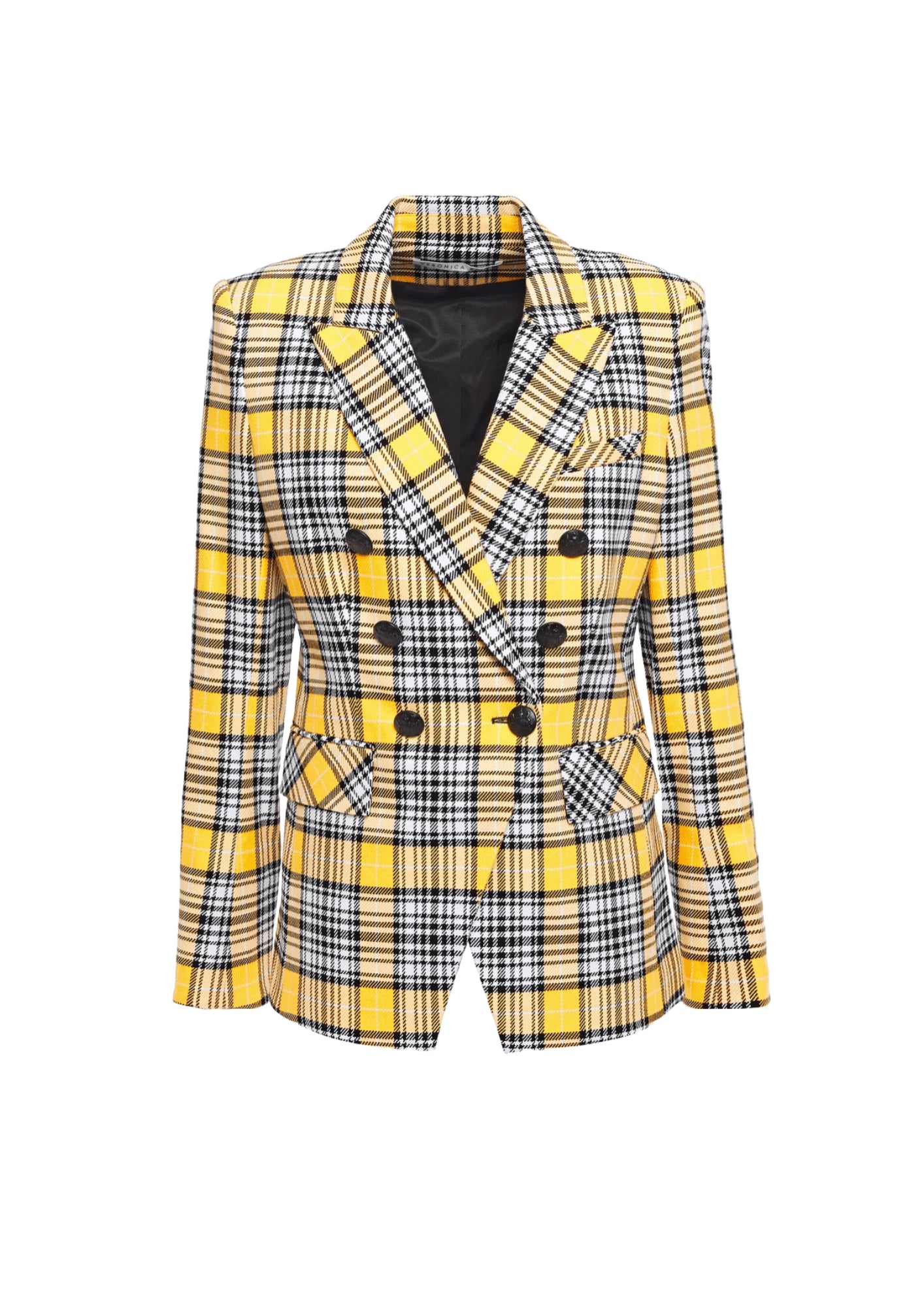 YELLOW CHECKED BLAZER Streetwear Style for 