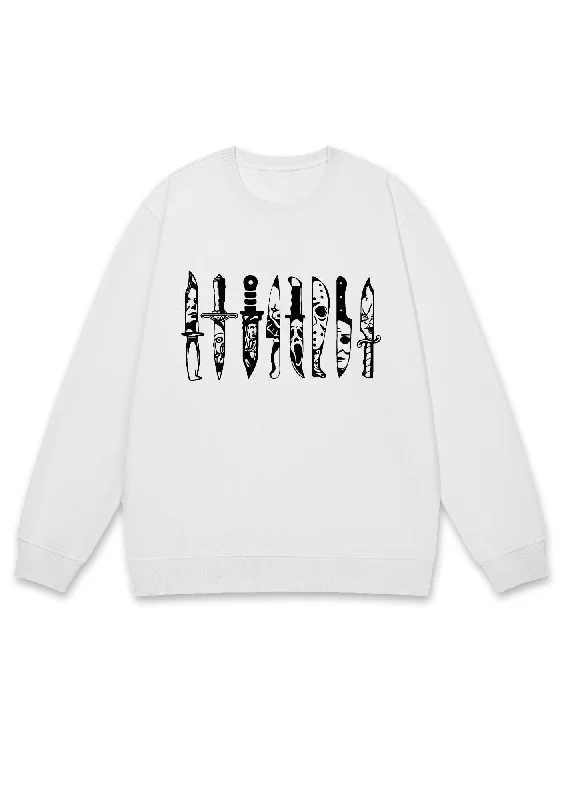 Grimace Daggers Halloween Y2K Sweatshirt Cherrykitten European