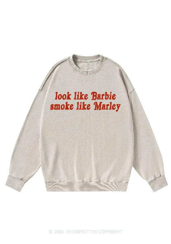 Smoke Like Marley Y2K Washed Sweatshirts Cherrykitten Dynamic Women's Moto