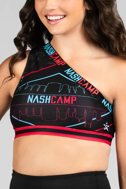 One Shoulder Nash Camp Sports Bra Monochromatic Office Style
