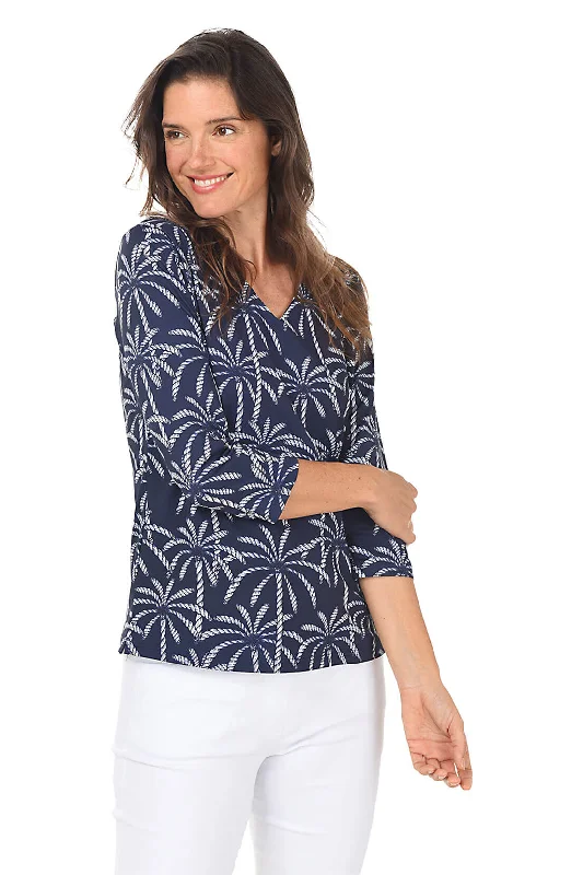 Rope Palms Classic UPF50+ V-Neck Top Confident Women's Power
