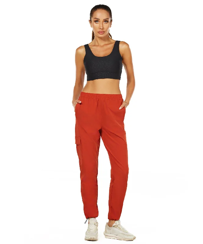 HUGE SPORTS High Waisted Hiking Pants for Women - Orange Adventure