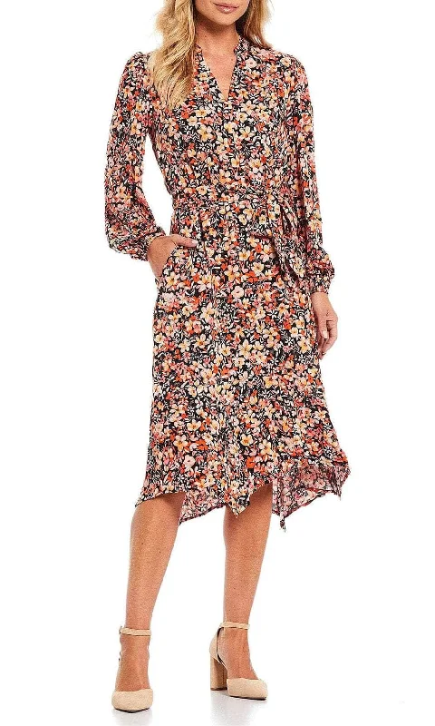 London Times T5903M - Bishop Sleeve Floral Dress Dapper Women's 1920S
