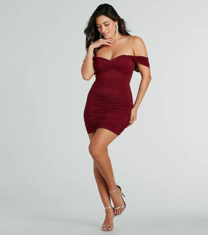 One More Time Mesh Off-The-Shoulder Mini Dress Athletic Women's High - 