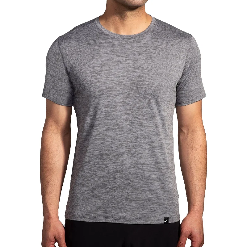 Brooks Luxe Short Sleeve Mens Running Top - Grey Feminine Women's Soft 