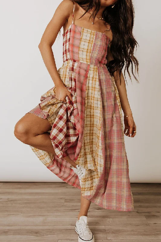 Alice Plaid Dress - Pink Business