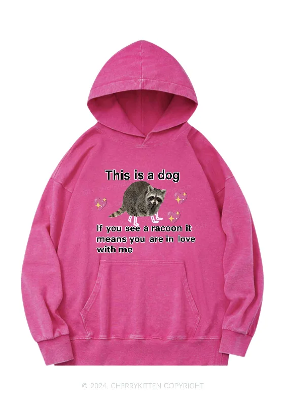 You Are In Love With Me Y2K Washed Hoodie Cherrykitten Preppy Women's College
