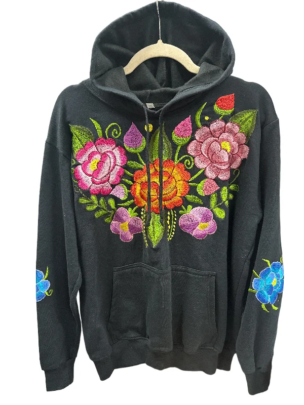 Zina Embroidered Hoodie Black Disco