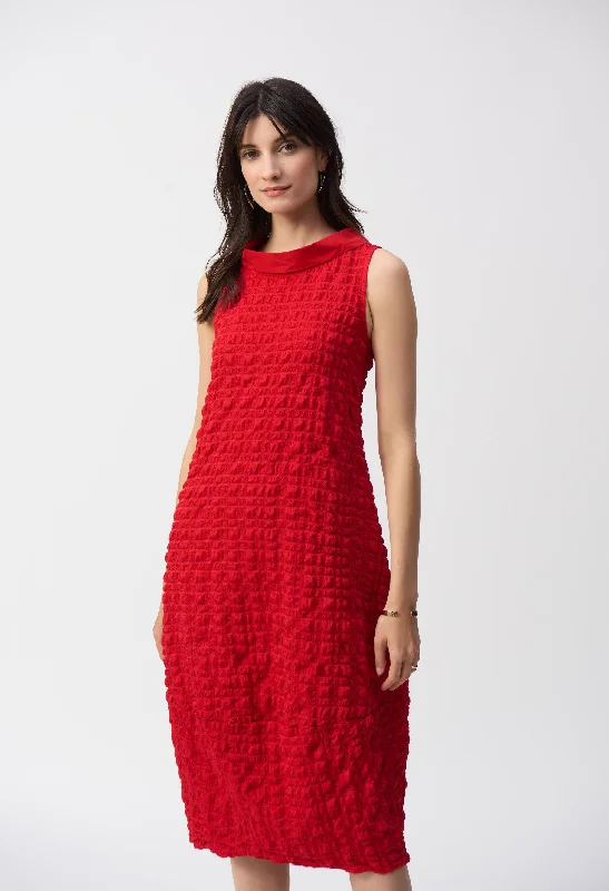 Knee-length Crinkle Shift Dress Streetwear Style for 