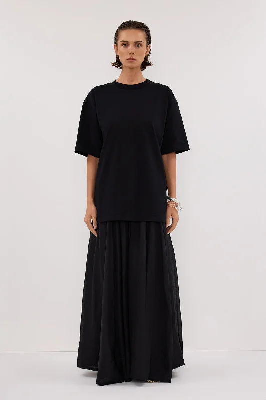 NOAH BLACK LONGLINE TEE Country