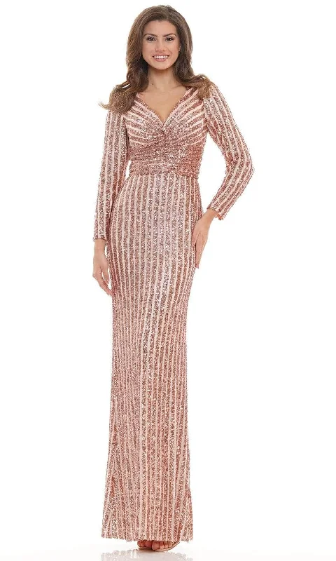 Colors Dress - Stripe Sequin Evening Gown G1042SL Modern Women's 