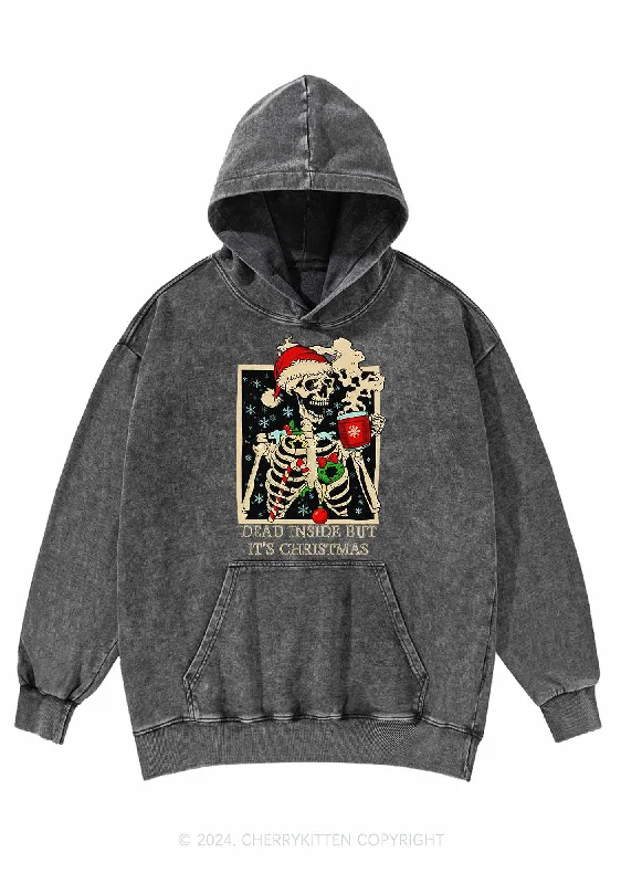 Christmas Dead Inside Y2K Washed Hoodie Cherrykitten Luxurious Women's High -  end