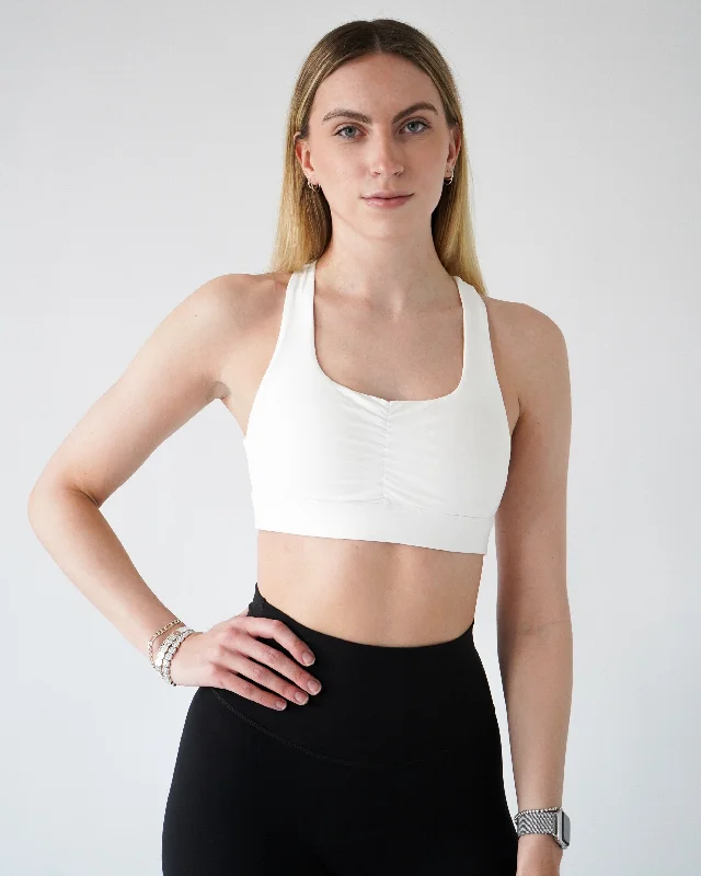 Performance Scrunch Bra - White Cozy Women's Sherpa - lined