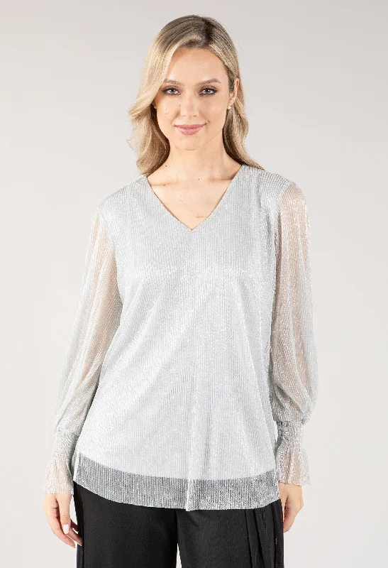 V Neckline Plisse Top Practical Women's Quick - dry