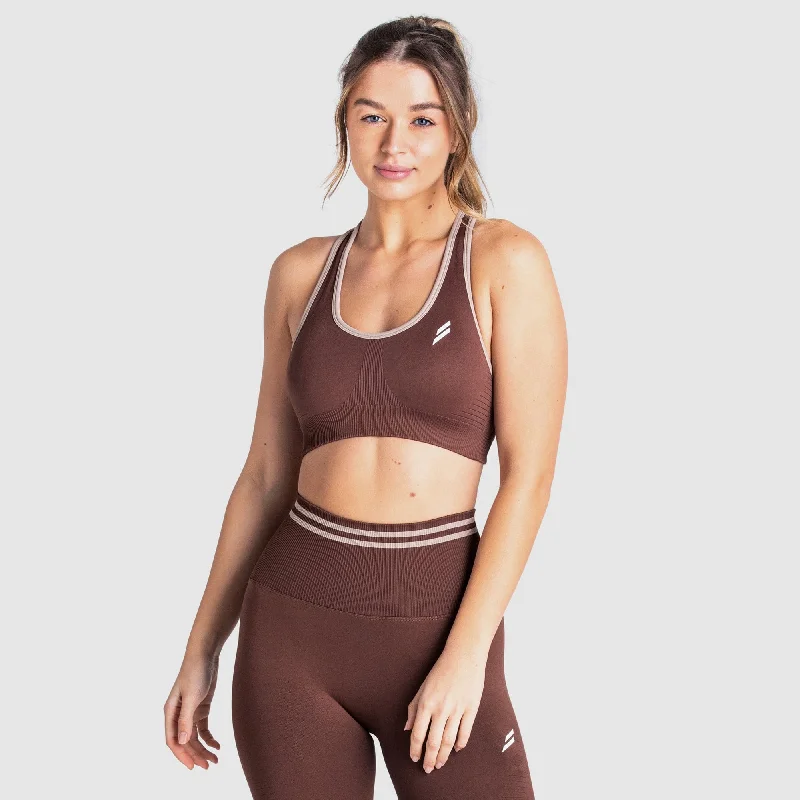 DYE Scrunch Seamless Crop - Chocolate Brown Cozy Women's Winter
