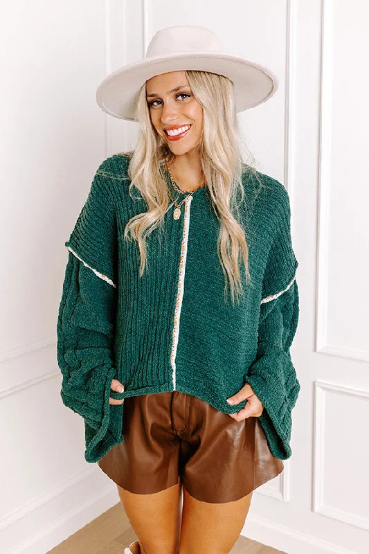 Toasty Times Knit Hoodie In Green Refined Women's Velvet