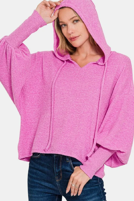 Pink Cropped Hoodie Rugged Women's Outdoor 