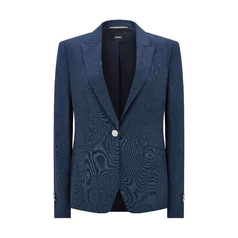 Januri Tailored Wool Jacket Navy Cool Women's Skate