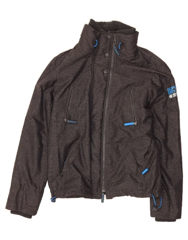 SUPERDRY Womens Interchange Windbreaker Jacket UK 18 XL Grey Nylon Rugged Women's Outdoor SUPERDRY Womens Interchange Windbreaker Jacket UK 18 XL Grey Nylon Rugged Women's Outdoor