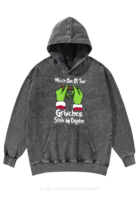 Christmas Stole My Lighter Y2K Washed Hoodie Cherrykitten Country