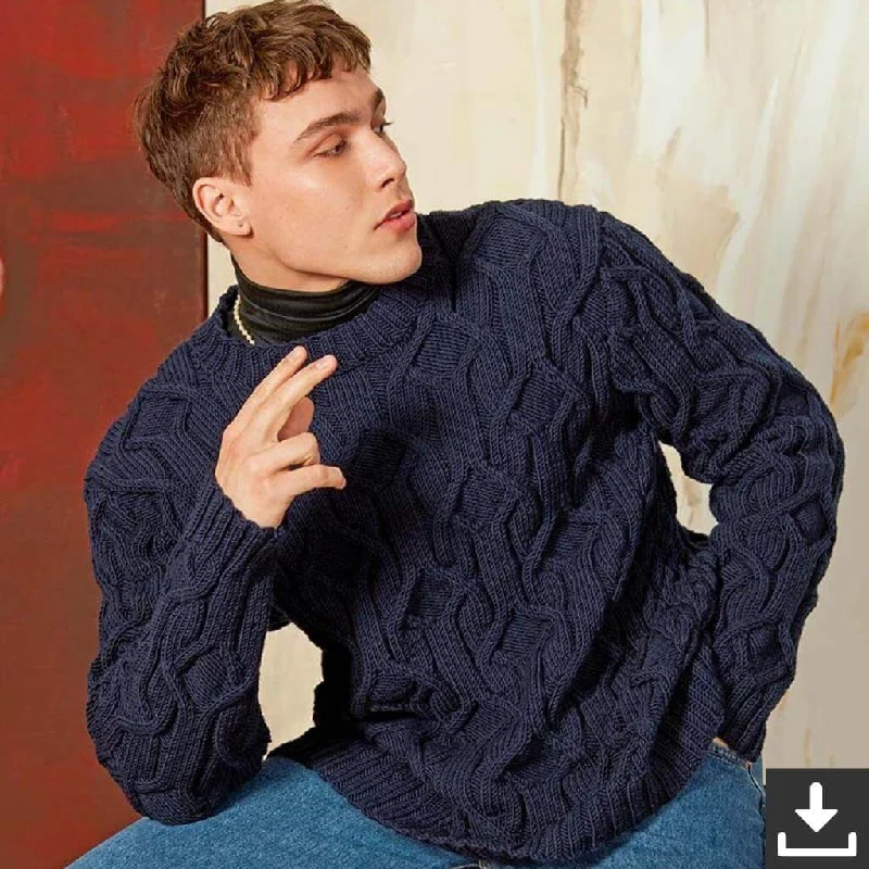Herren Pullover mit Strukturmuster Strickanleitung - Lang Yarns (PDF) Scandinavian