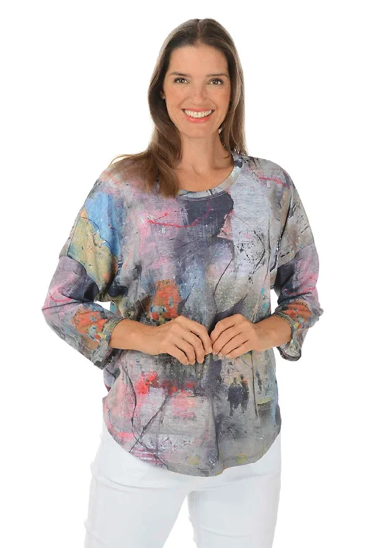 Distant Town Dolman Sleeve Slub-Knit Top Modern Women's 