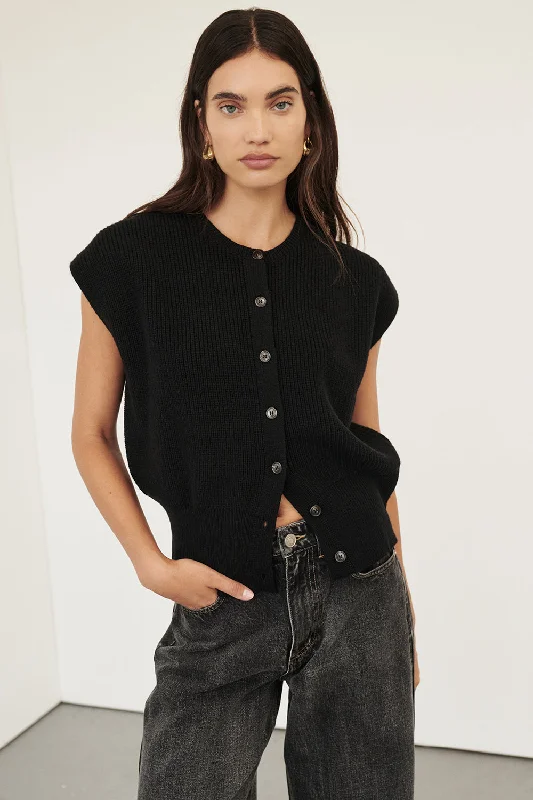 KATE BLACK KNIT VEST Contemporary 