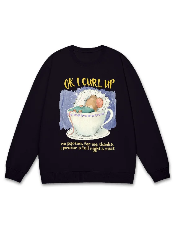 No Parties For Me Thanks Y2K Sweatshirt Monochromatic All - in - one