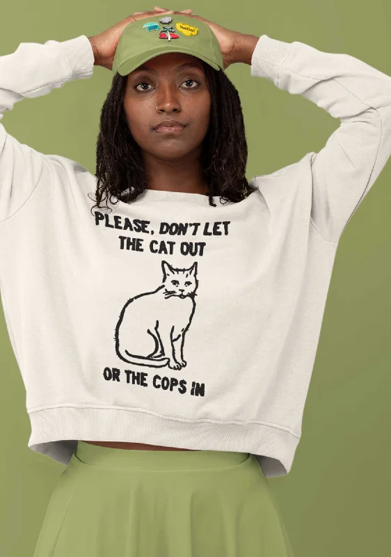 Don't Let The Cat Out Y2K Sweatshirt Traditional Women's Wool