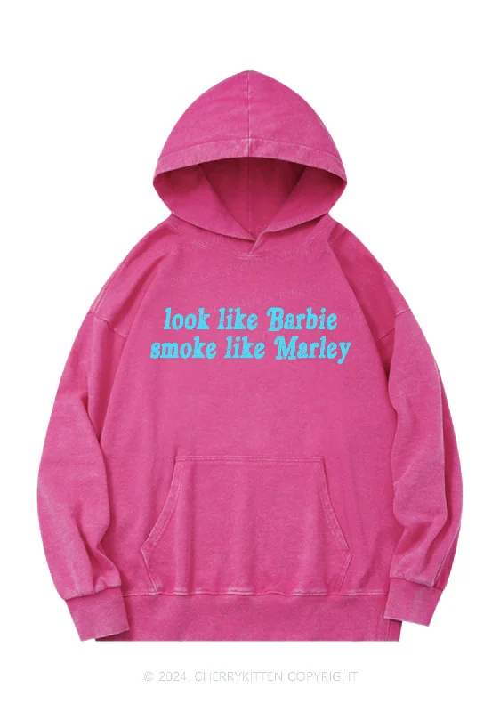 Smoke Like Marley Y2K Washed Hoodie Cherrykitten Sporty Women's Tennis