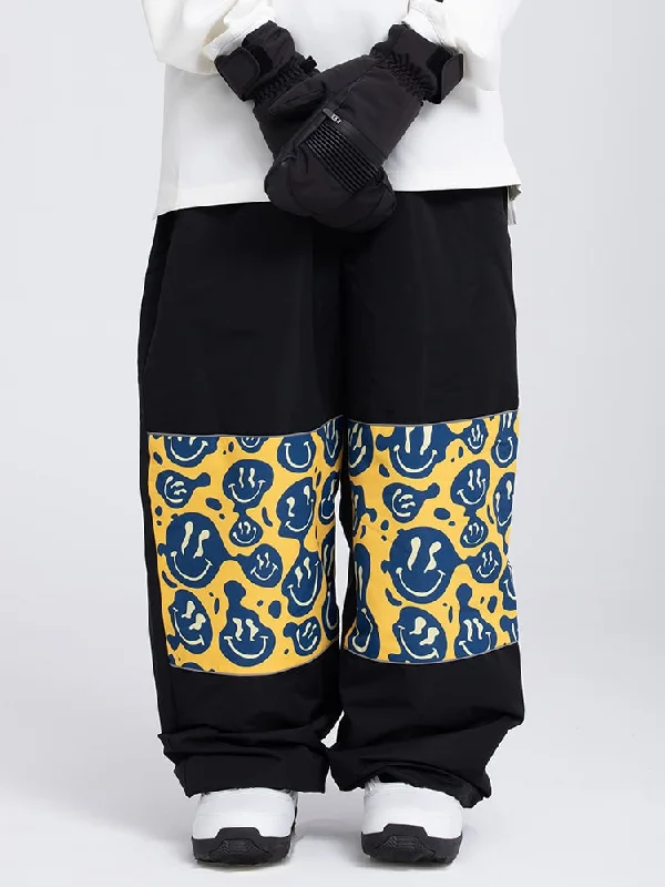 Women's Swaggy Knee Reflective Graphic Panel Cargo Snow Pants Luxurious Women's High -  end