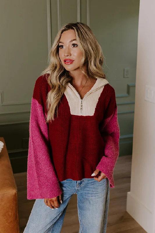 Cafe Patio Color Block Sweater Youthful Women's Anime - inspired