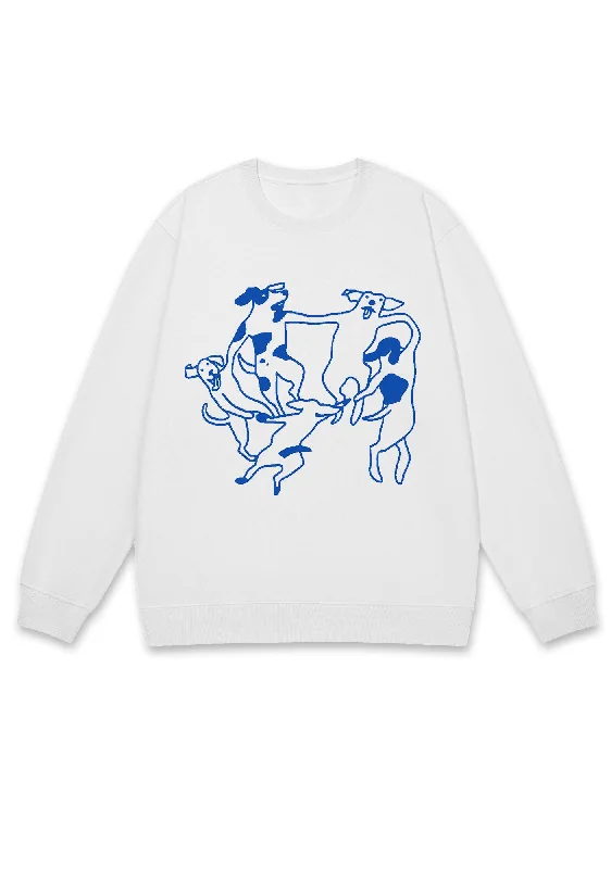 Dancing Dogs Y2K Sweatshirt Modern Women's 